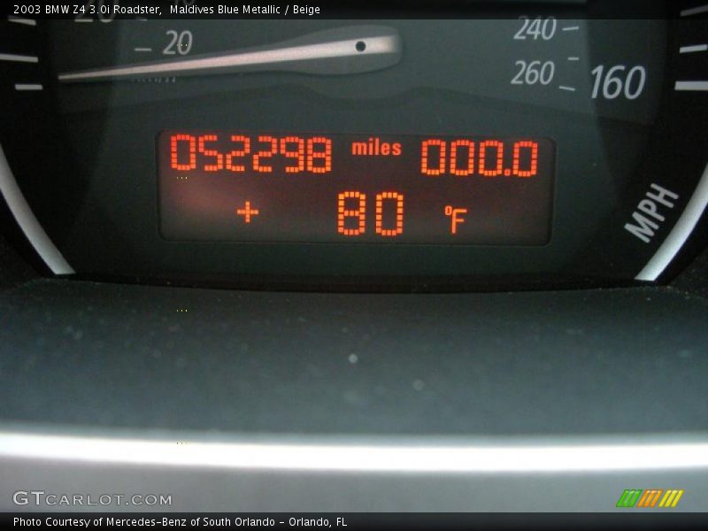 Maldives Blue Metallic / Beige 2003 BMW Z4 3.0i Roadster