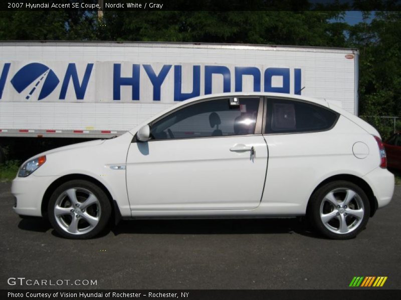 Nordic White / Gray 2007 Hyundai Accent SE Coupe
