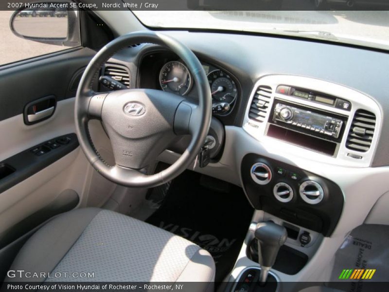 Nordic White / Gray 2007 Hyundai Accent SE Coupe