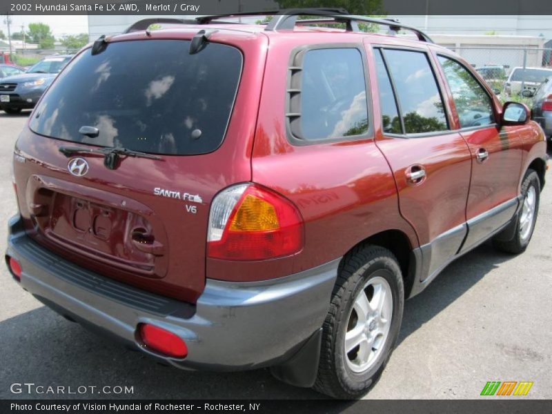 Merlot / Gray 2002 Hyundai Santa Fe LX AWD