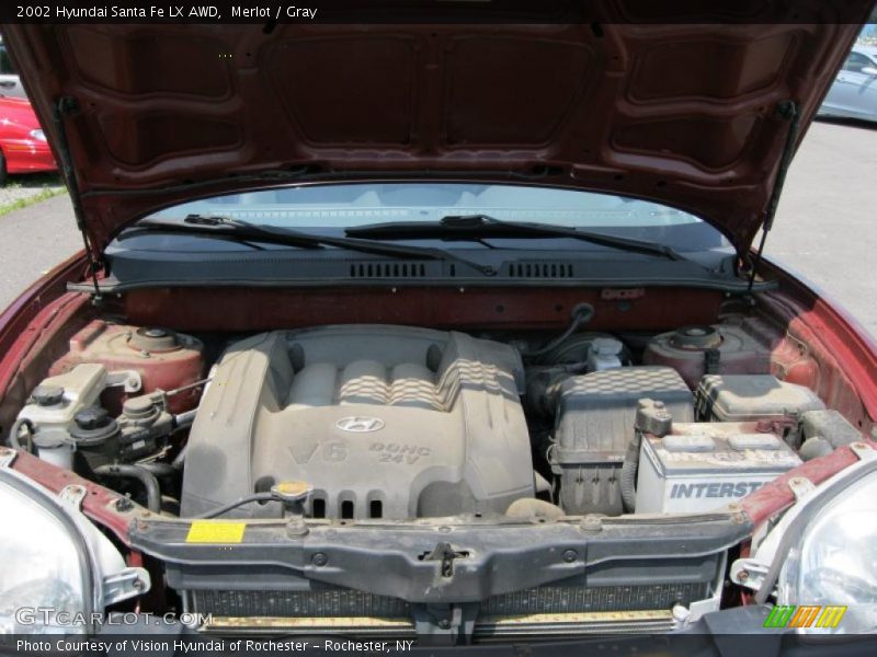 Merlot / Gray 2002 Hyundai Santa Fe LX AWD