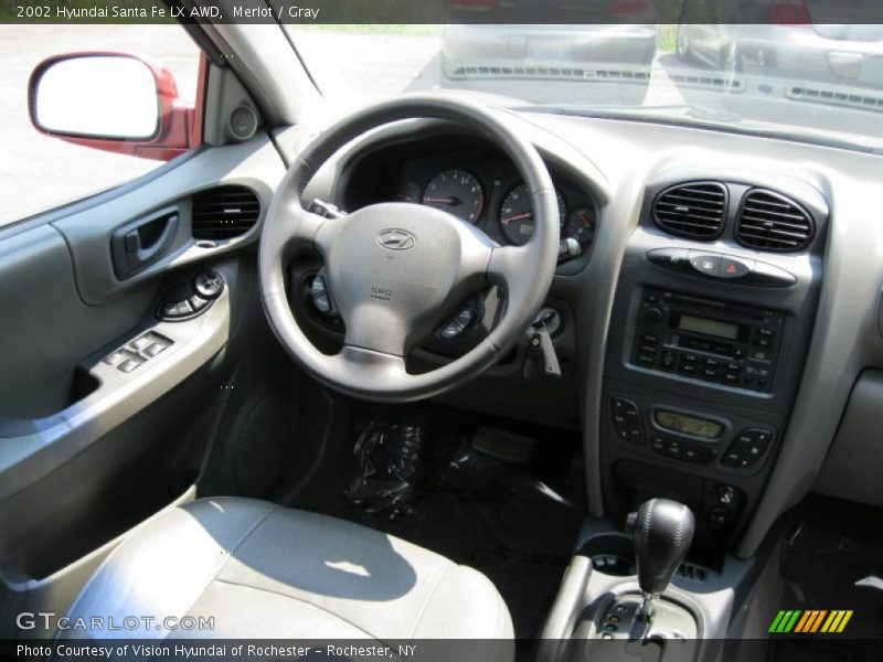 Merlot / Gray 2002 Hyundai Santa Fe LX AWD