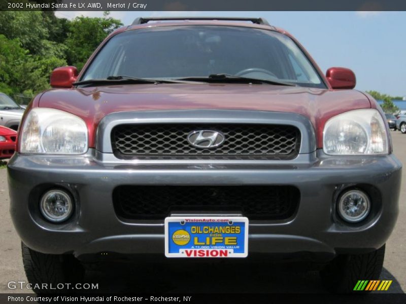 Merlot / Gray 2002 Hyundai Santa Fe LX AWD