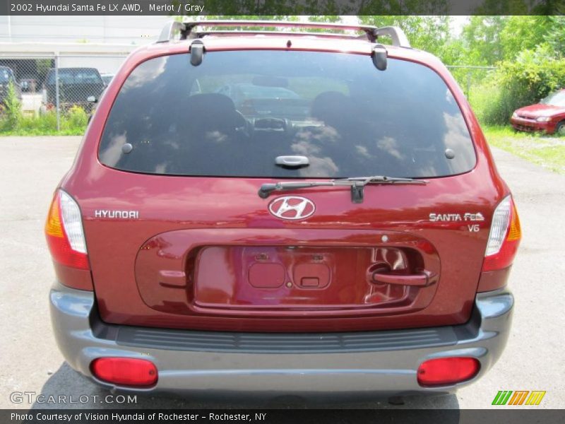 Merlot / Gray 2002 Hyundai Santa Fe LX AWD