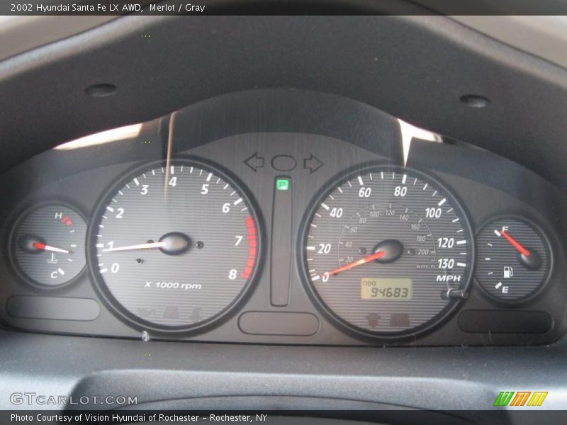 Merlot / Gray 2002 Hyundai Santa Fe LX AWD