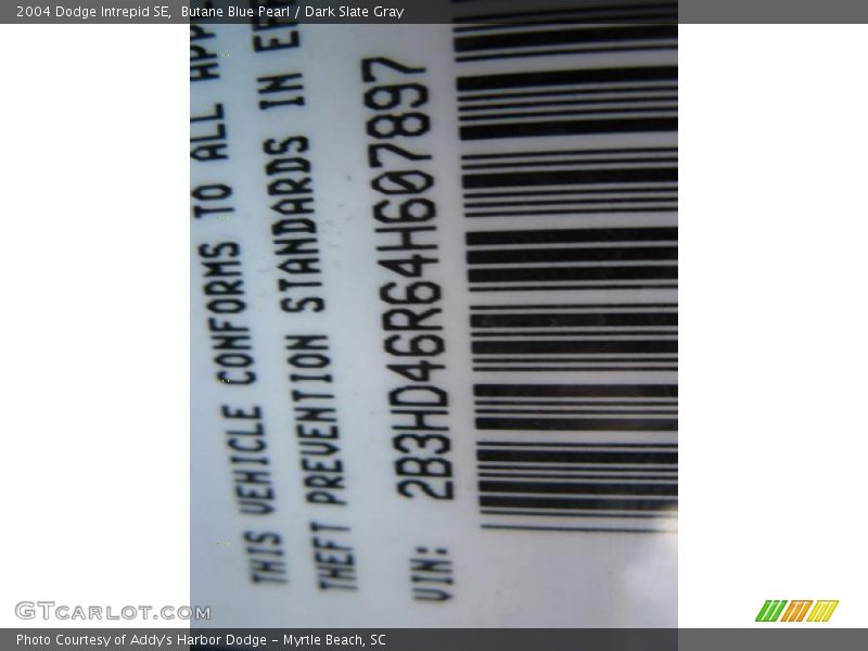 Butane Blue Pearl / Dark Slate Gray 2004 Dodge Intrepid SE