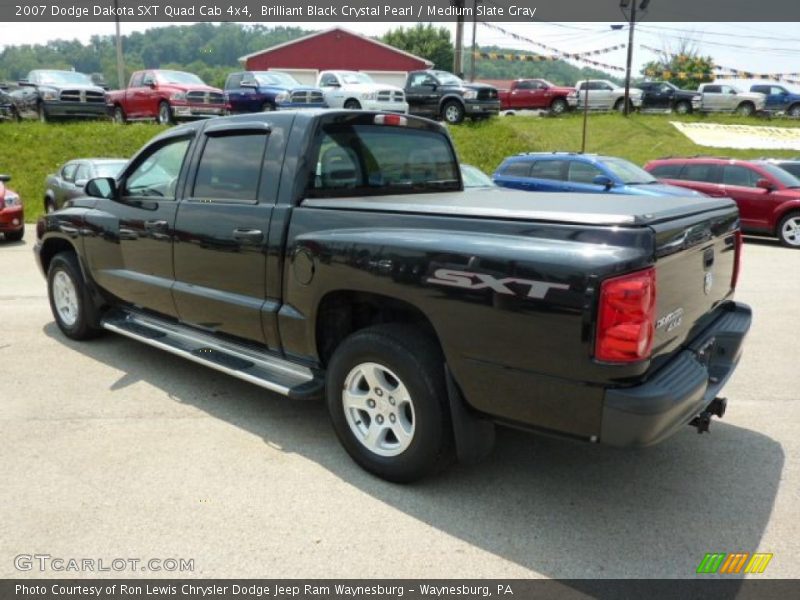Brilliant Black Crystal Pearl / Medium Slate Gray 2007 Dodge Dakota SXT Quad Cab 4x4
