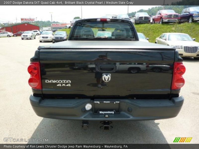 Brilliant Black Crystal Pearl / Medium Slate Gray 2007 Dodge Dakota SXT Quad Cab 4x4