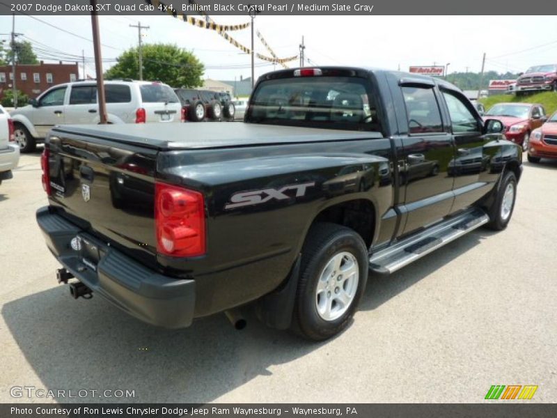 Brilliant Black Crystal Pearl / Medium Slate Gray 2007 Dodge Dakota SXT Quad Cab 4x4