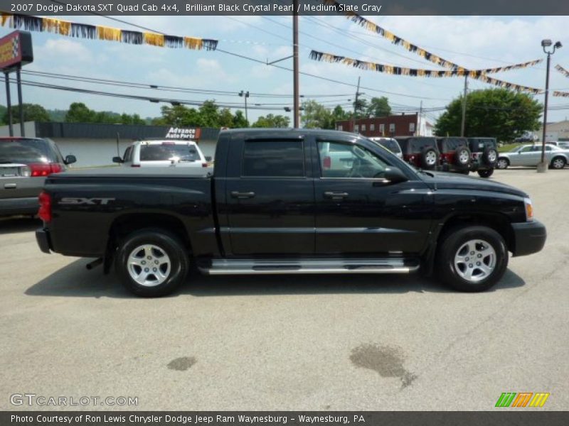 Brilliant Black Crystal Pearl / Medium Slate Gray 2007 Dodge Dakota SXT Quad Cab 4x4