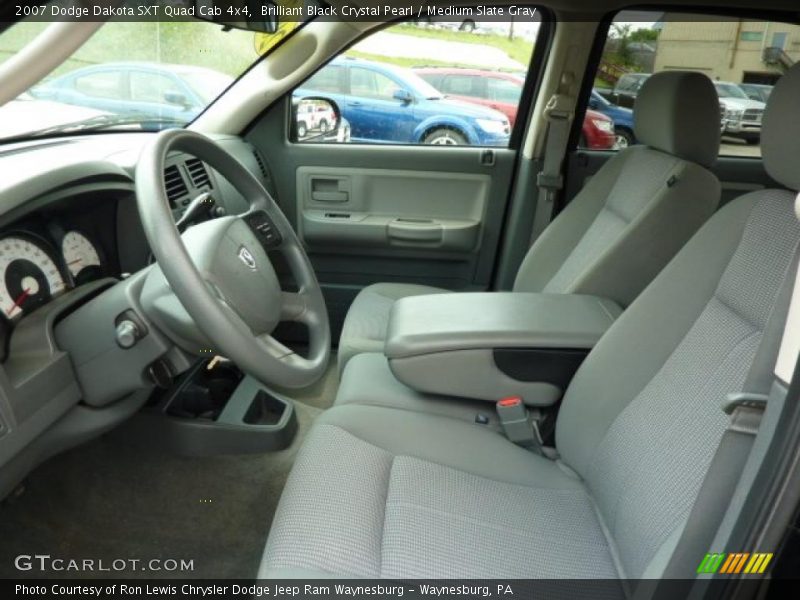 Brilliant Black Crystal Pearl / Medium Slate Gray 2007 Dodge Dakota SXT Quad Cab 4x4