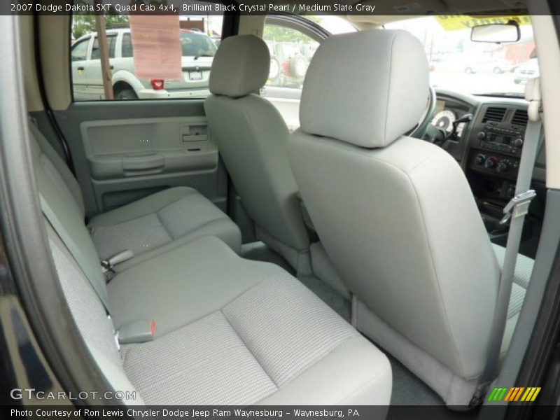Brilliant Black Crystal Pearl / Medium Slate Gray 2007 Dodge Dakota SXT Quad Cab 4x4