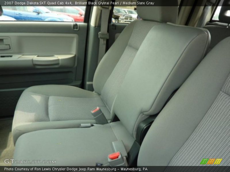 Brilliant Black Crystal Pearl / Medium Slate Gray 2007 Dodge Dakota SXT Quad Cab 4x4