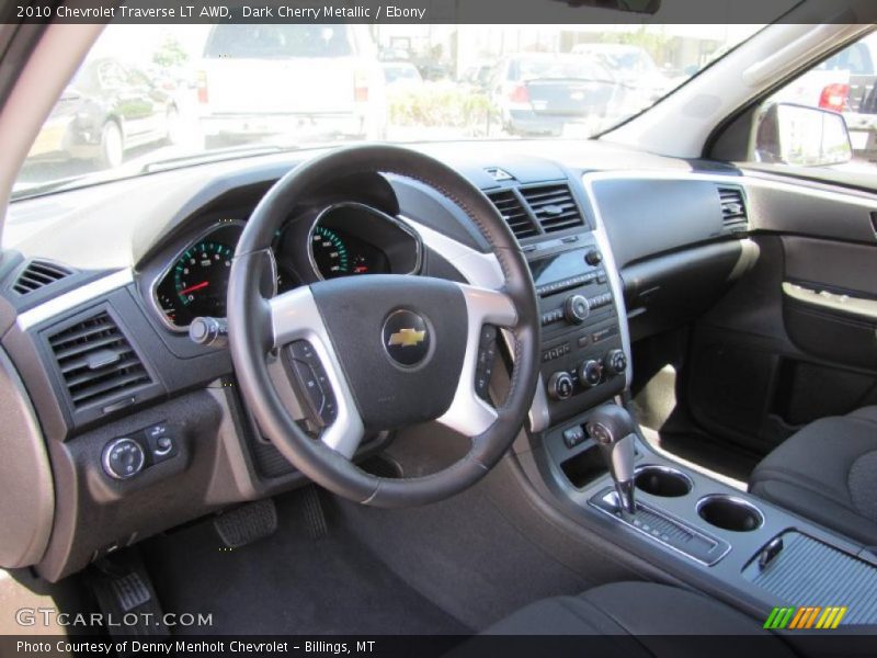 Dark Cherry Metallic / Ebony 2010 Chevrolet Traverse LT AWD