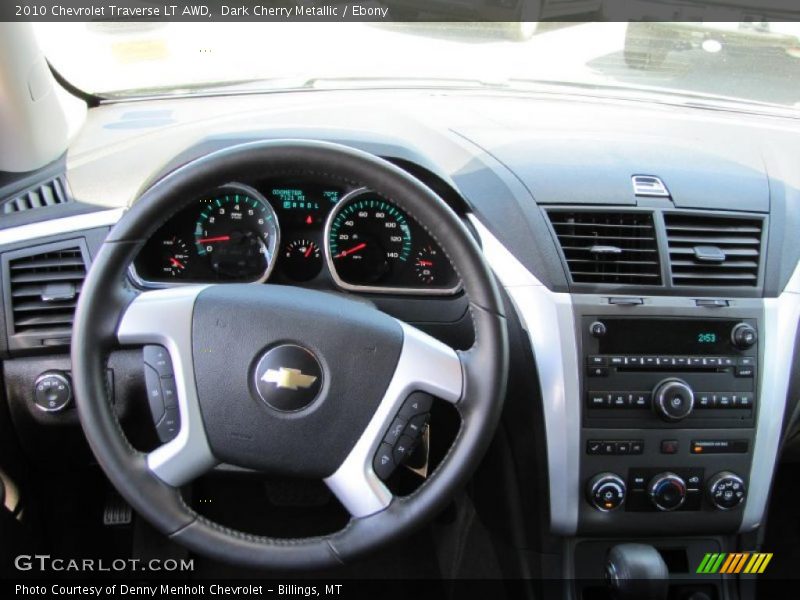 Dark Cherry Metallic / Ebony 2010 Chevrolet Traverse LT AWD