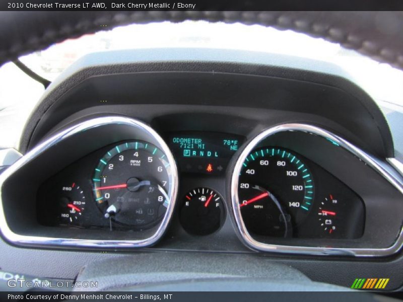 Dark Cherry Metallic / Ebony 2010 Chevrolet Traverse LT AWD