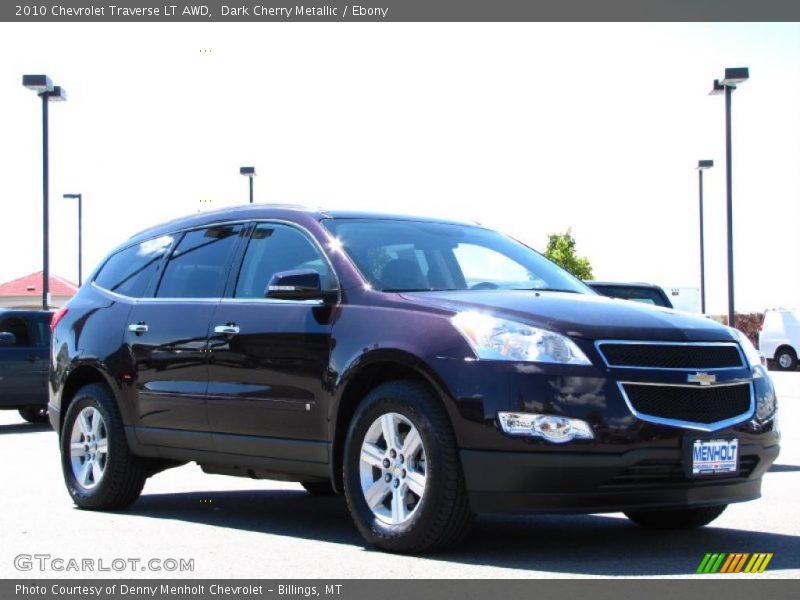 Dark Cherry Metallic / Ebony 2010 Chevrolet Traverse LT AWD