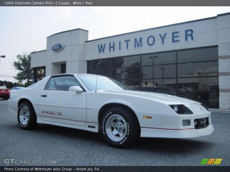 White / Red 1989 Chevrolet Camaro IROC-Z Coupe