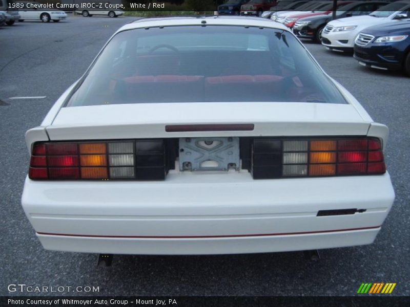White / Red 1989 Chevrolet Camaro IROC-Z Coupe