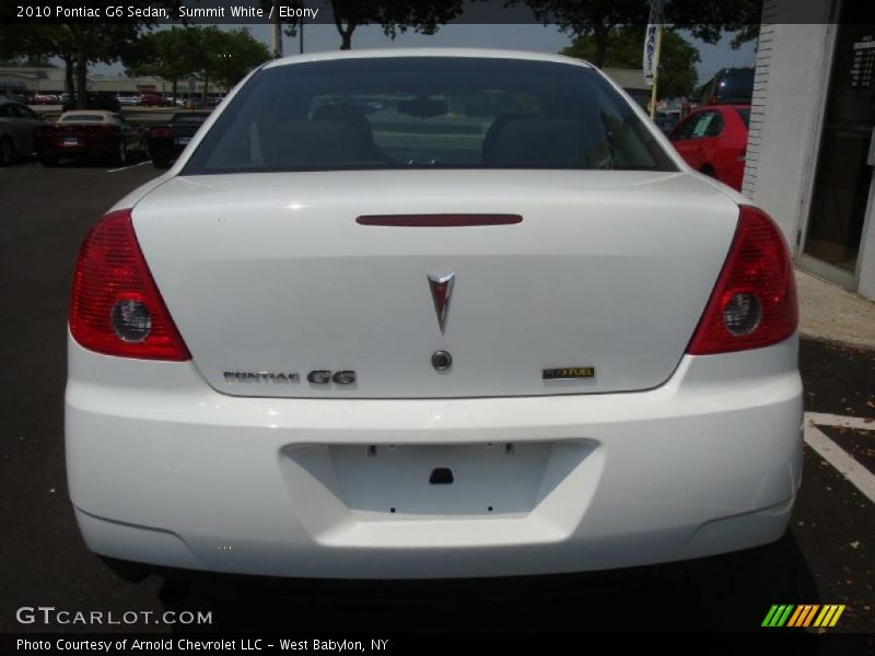 Summit White / Ebony 2010 Pontiac G6 Sedan