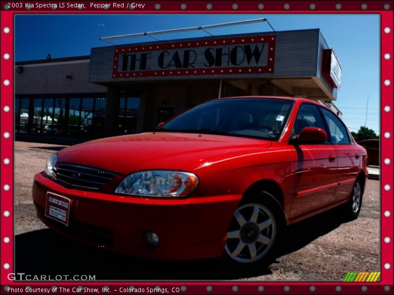 Pepper Red / Grey 2003 Kia Spectra LS Sedan
