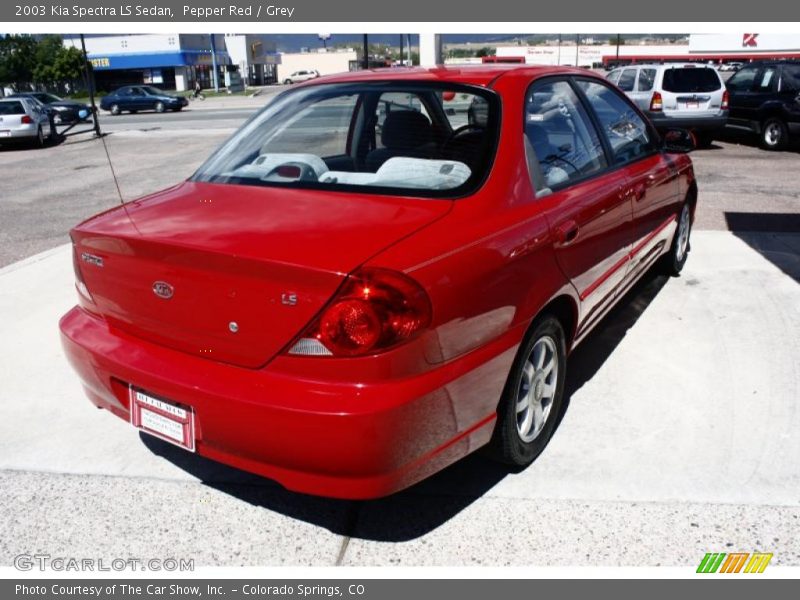 Pepper Red / Grey 2003 Kia Spectra LS Sedan