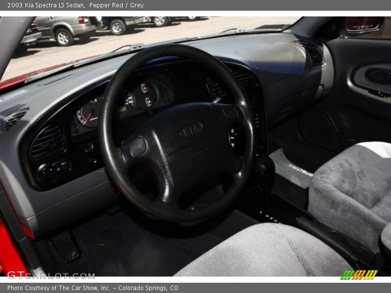 Pepper Red / Grey 2003 Kia Spectra LS Sedan