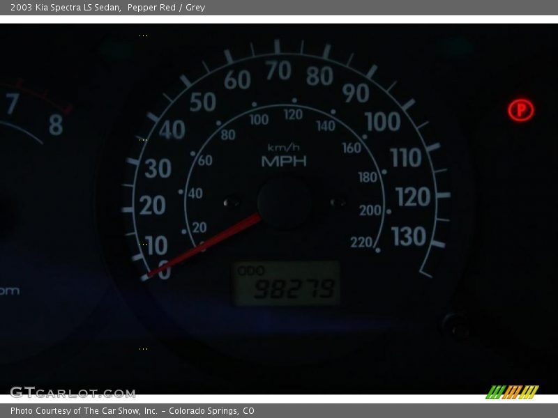 Pepper Red / Grey 2003 Kia Spectra LS Sedan
