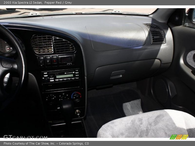 Pepper Red / Grey 2003 Kia Spectra LS Sedan
