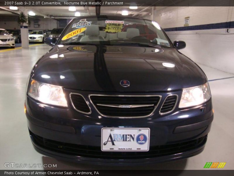 Nocturne Blue Metallic / Parchment 2007 Saab 9-3 2.0T Convertible