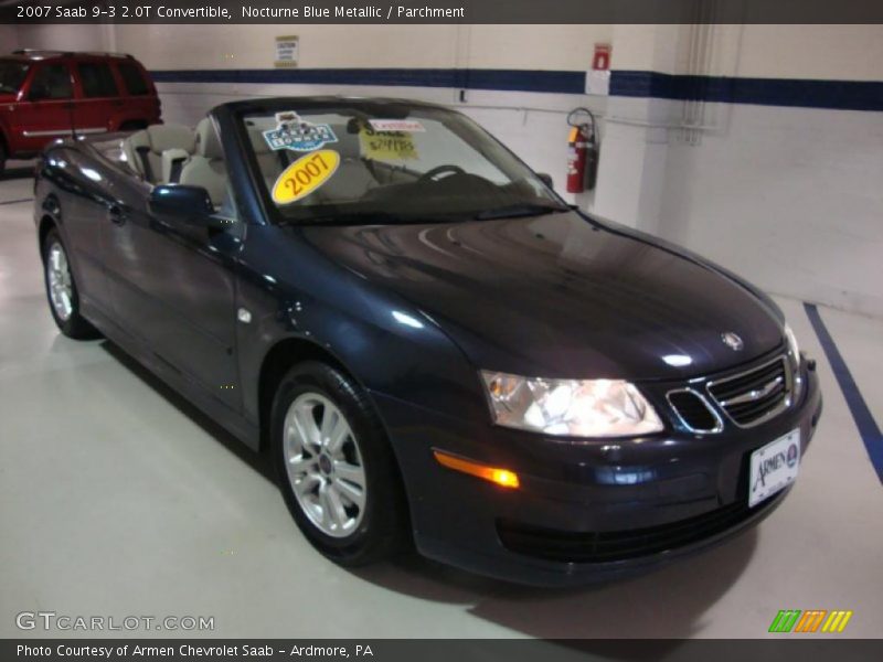 Nocturne Blue Metallic / Parchment 2007 Saab 9-3 2.0T Convertible