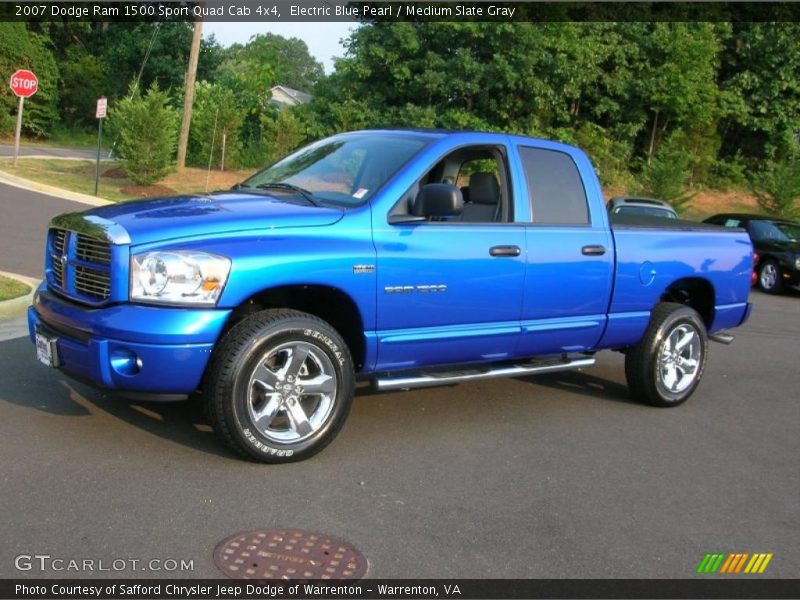 Electric Blue Pearl / Medium Slate Gray 2007 Dodge Ram 1500 Sport Quad Cab 4x4