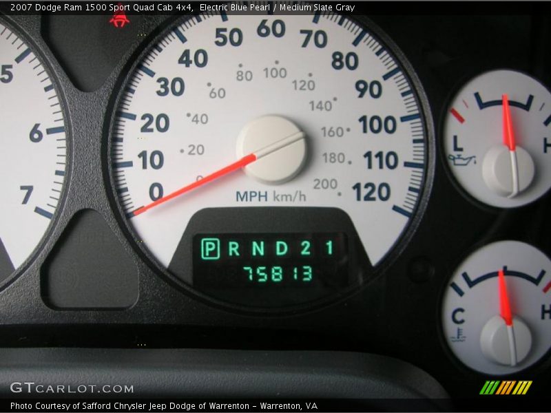 Electric Blue Pearl / Medium Slate Gray 2007 Dodge Ram 1500 Sport Quad Cab 4x4