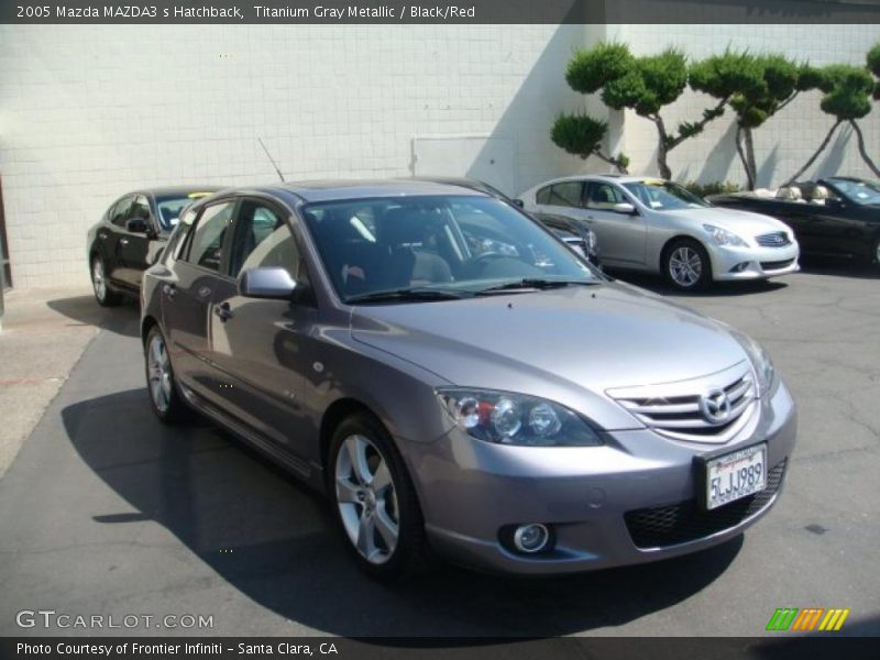 Titanium Gray Metallic / Black/Red 2005 Mazda MAZDA3 s Hatchback