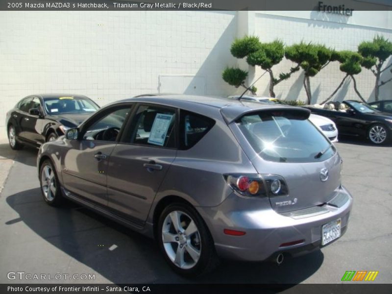 Titanium Gray Metallic / Black/Red 2005 Mazda MAZDA3 s Hatchback