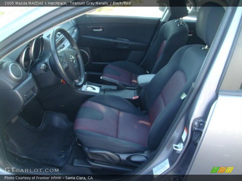 Titanium Gray Metallic / Black/Red 2005 Mazda MAZDA3 s Hatchback