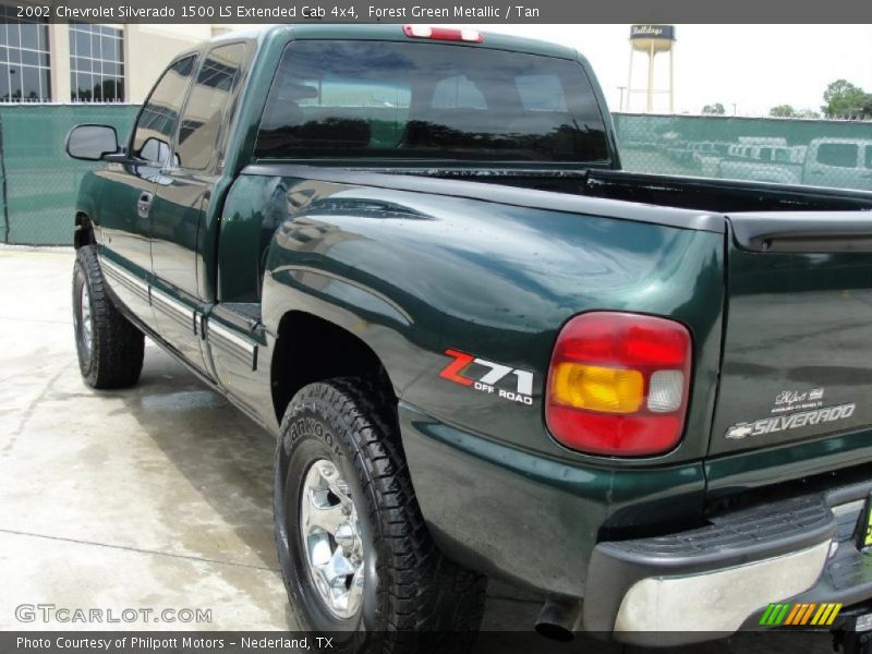 Forest Green Metallic / Tan 2002 Chevrolet Silverado 1500 LS Extended Cab 4x4