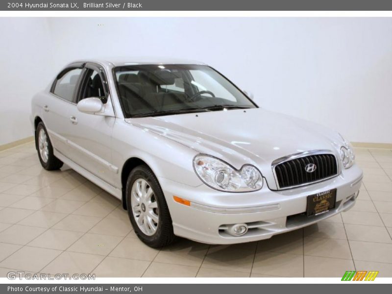 Brilliant Silver / Black 2004 Hyundai Sonata LX