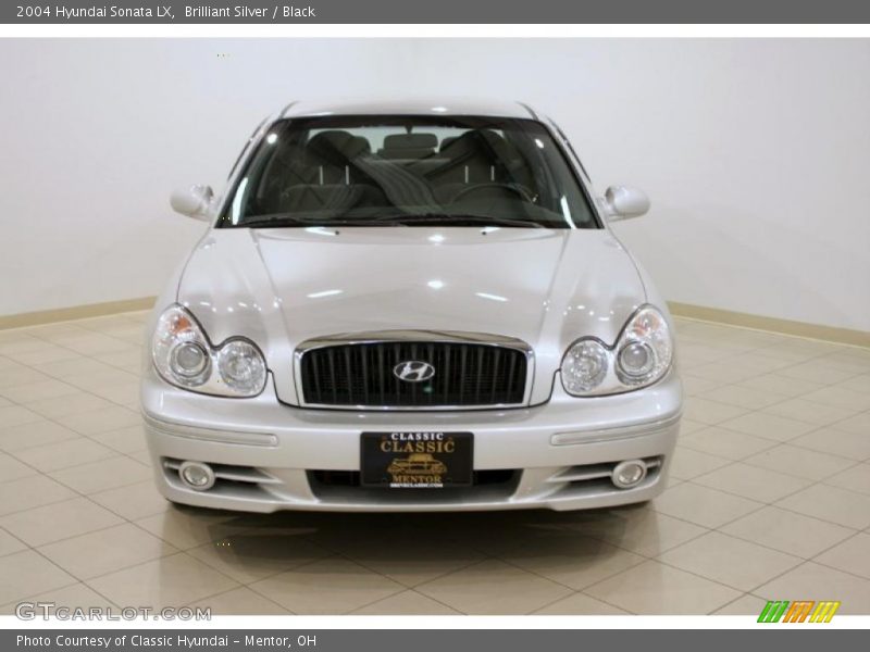 Brilliant Silver / Black 2004 Hyundai Sonata LX