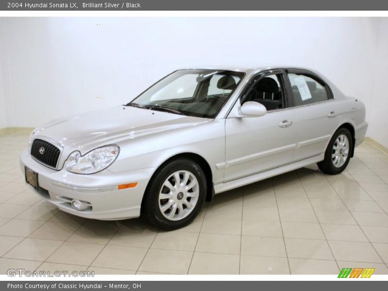 Brilliant Silver / Black 2004 Hyundai Sonata LX