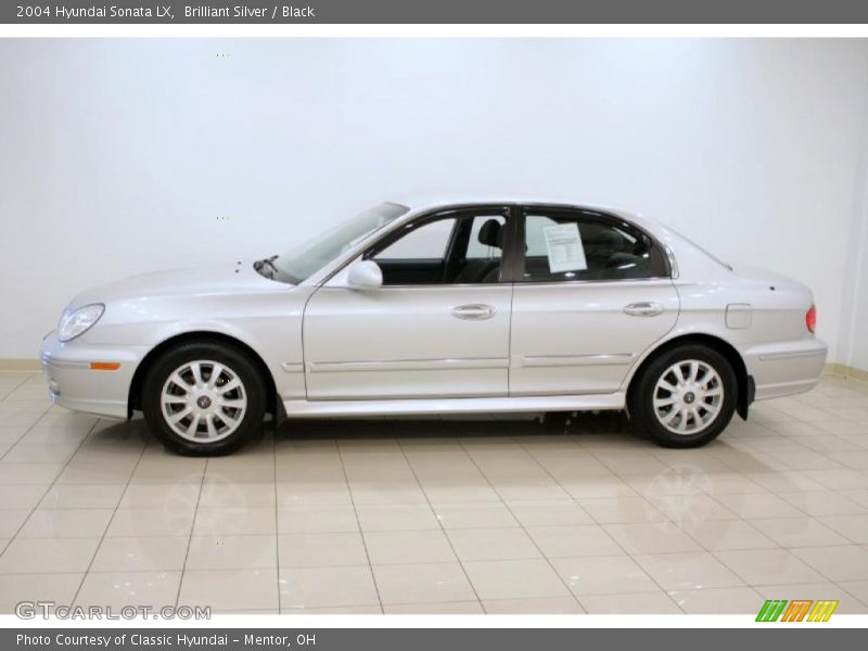 Brilliant Silver / Black 2004 Hyundai Sonata LX