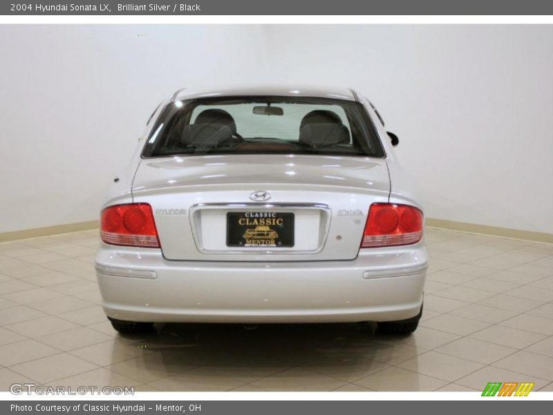 Brilliant Silver / Black 2004 Hyundai Sonata LX