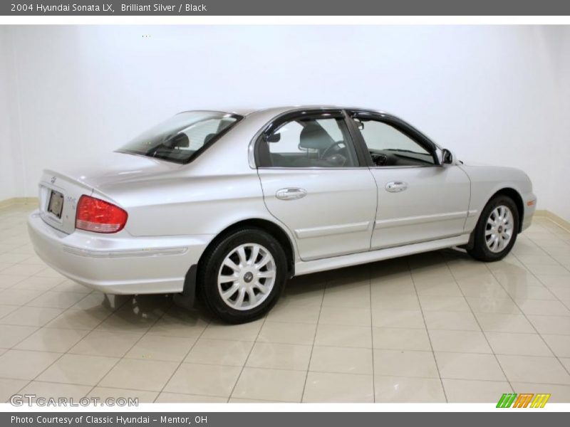 Brilliant Silver / Black 2004 Hyundai Sonata LX