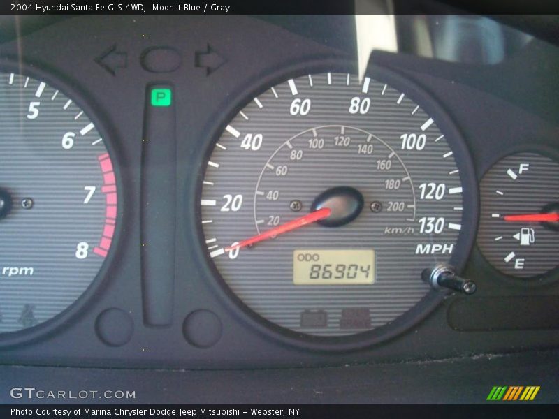 Moonlit Blue / Gray 2004 Hyundai Santa Fe GLS 4WD