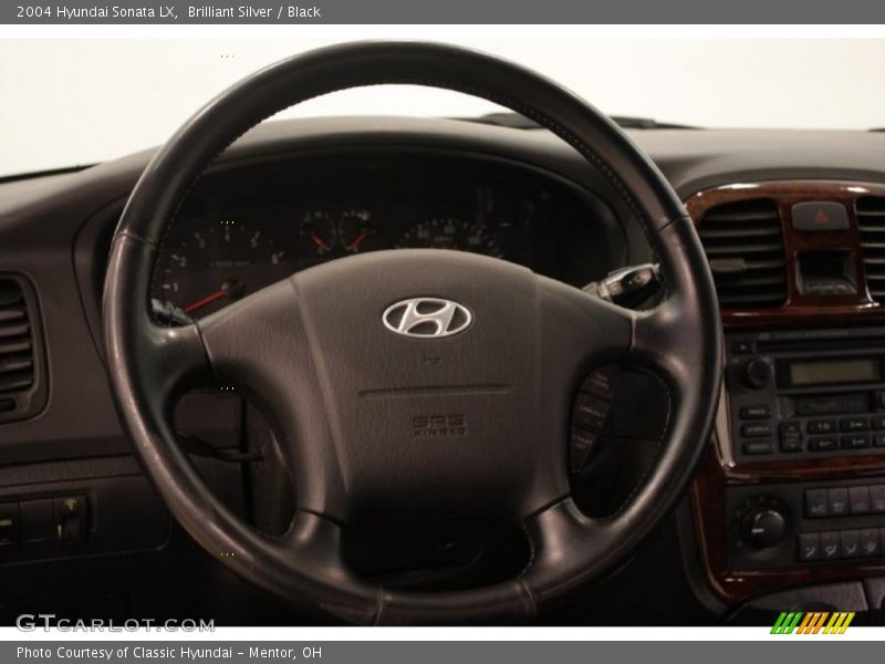 Brilliant Silver / Black 2004 Hyundai Sonata LX