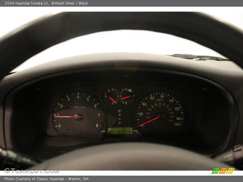 Brilliant Silver / Black 2004 Hyundai Sonata LX
