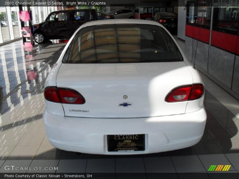 Bright White / Graphite 2001 Chevrolet Cavalier LS Sedan