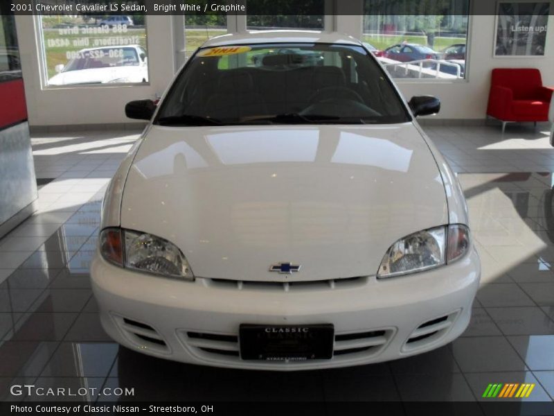 Bright White / Graphite 2001 Chevrolet Cavalier LS Sedan