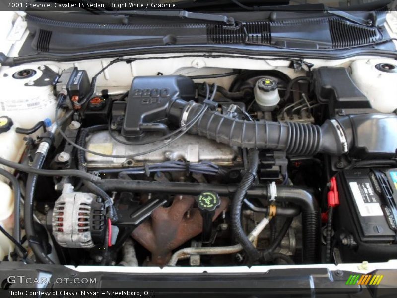 Bright White / Graphite 2001 Chevrolet Cavalier LS Sedan