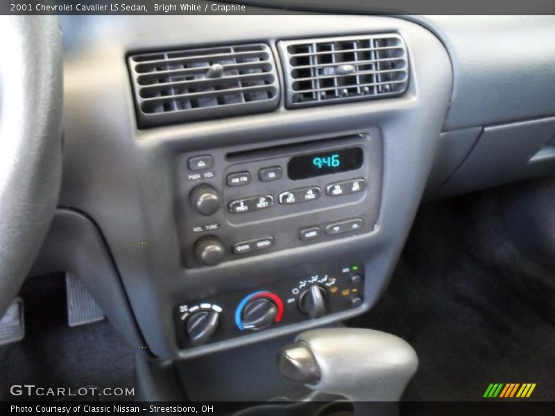 Bright White / Graphite 2001 Chevrolet Cavalier LS Sedan